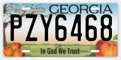 GA license plate PZY6468