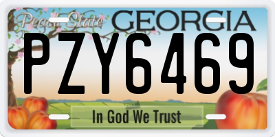 GA license plate PZY6469