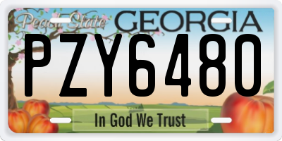 GA license plate PZY6480