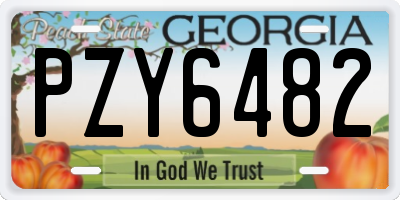 GA license plate PZY6482