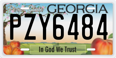 GA license plate PZY6484