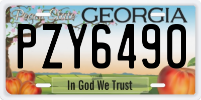GA license plate PZY6490