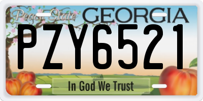 GA license plate PZY6521