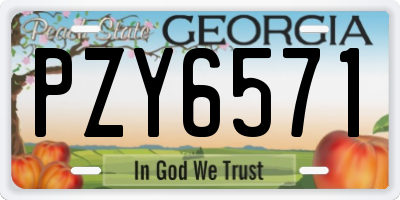 GA license plate PZY6571