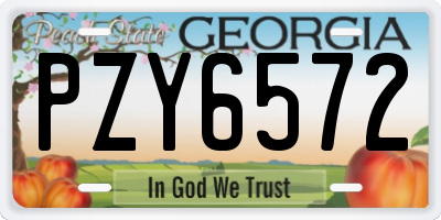 GA license plate PZY6572