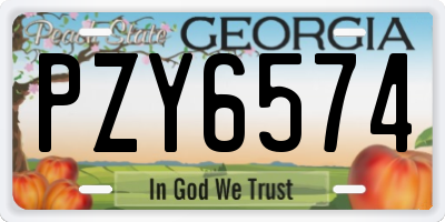 GA license plate PZY6574