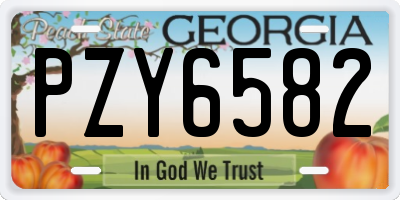 GA license plate PZY6582