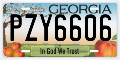 GA license plate PZY6606