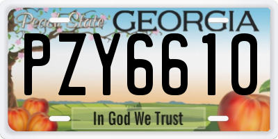 GA license plate PZY6610