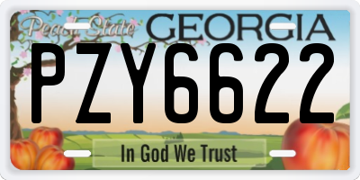 GA license plate PZY6622