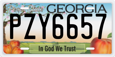 GA license plate PZY6657