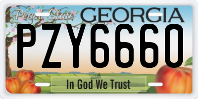 GA license plate PZY6660