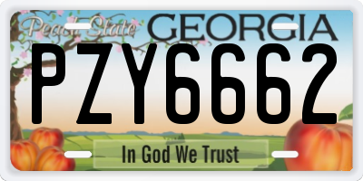GA license plate PZY6662