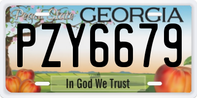 GA license plate PZY6679