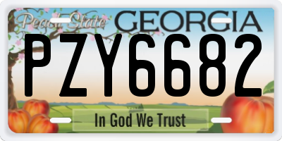 GA license plate PZY6682