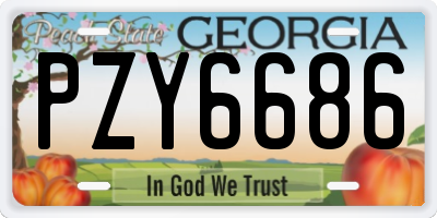 GA license plate PZY6686