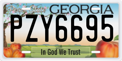 GA license plate PZY6695