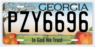 GA license plate PZY6696