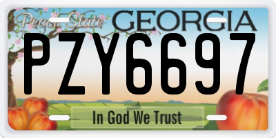 GA license plate PZY6697