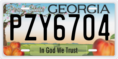 GA license plate PZY6704