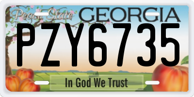 GA license plate PZY6735