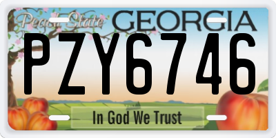 GA license plate PZY6746