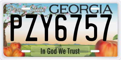 GA license plate PZY6757
