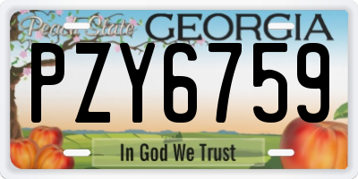 GA license plate PZY6759