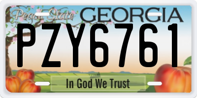 GA license plate PZY6761