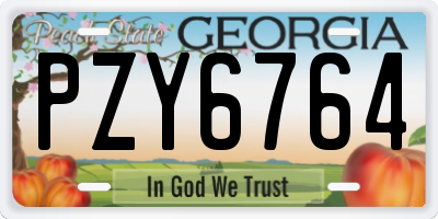 GA license plate PZY6764