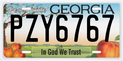 GA license plate PZY6767