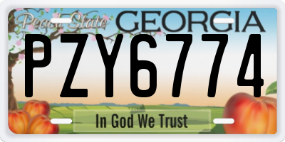 GA license plate PZY6774