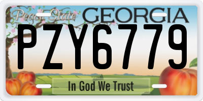 GA license plate PZY6779