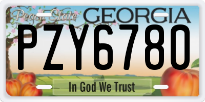 GA license plate PZY6780