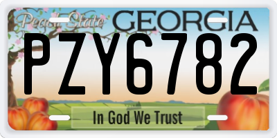 GA license plate PZY6782