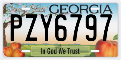 GA license plate PZY6797