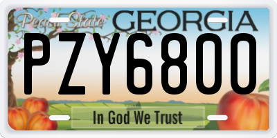 GA license plate PZY6800