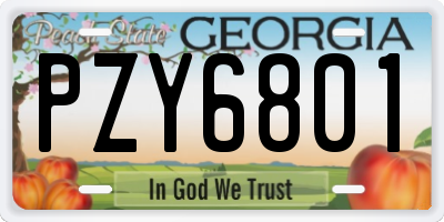 GA license plate PZY6801