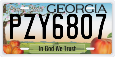 GA license plate PZY6807