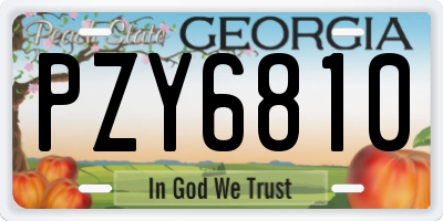 GA license plate PZY6810