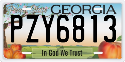 GA license plate PZY6813