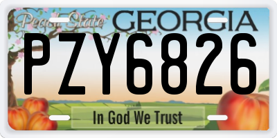 GA license plate PZY6826