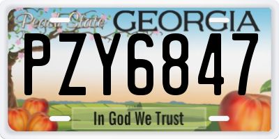 GA license plate PZY6847