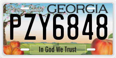 GA license plate PZY6848