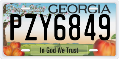 GA license plate PZY6849