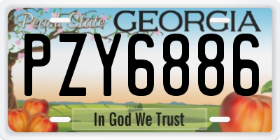 GA license plate PZY6886