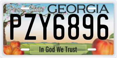 GA license plate PZY6896