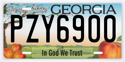 GA license plate PZY6900