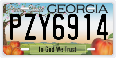 GA license plate PZY6914