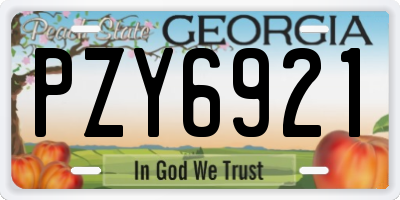 GA license plate PZY6921